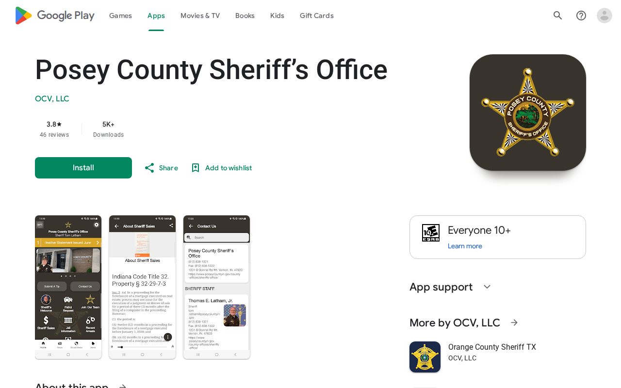 Posey County Sheriff's Office app for wanted tips and alerts
