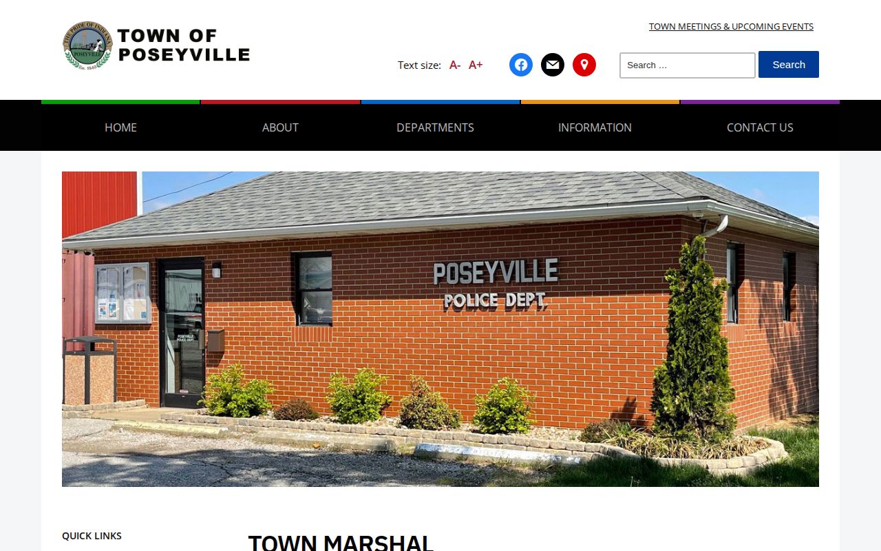 Poseyville Town Marshal official contact page